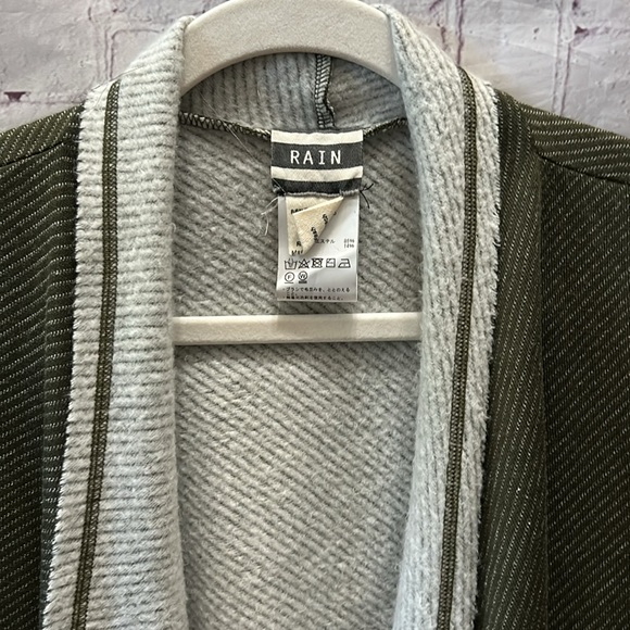 Rain Waterfall Open Front Fleece Lined Casual Office Cardigan Sweater Medium - Picture 2 of 5